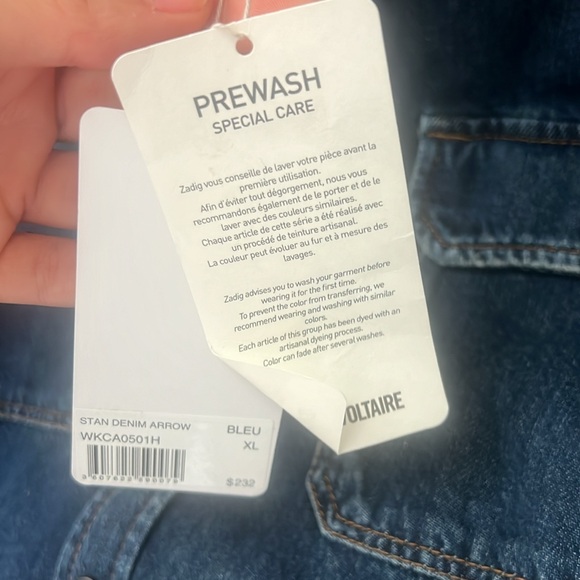 Zadig & Voltaire NWT Stan Arrow Denim Shirt in Blue - Picture 5 of 6